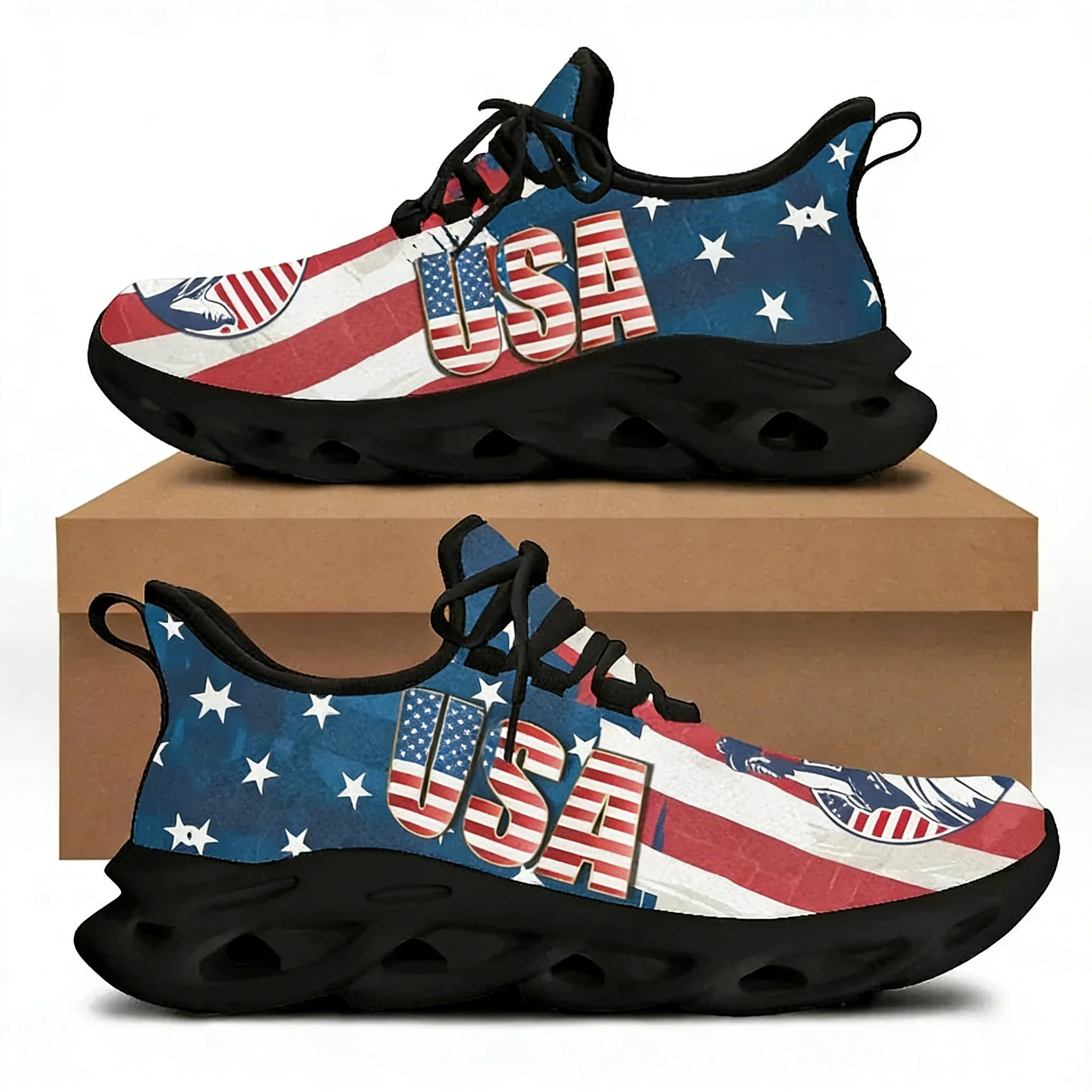 Women'S Shoes Liberty - Chaussures plates imprimées drapeau américain et
