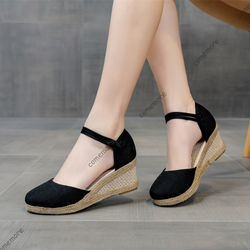 Espadrille Wedge Shoes - Comemore sandales chaussures d'été à talons