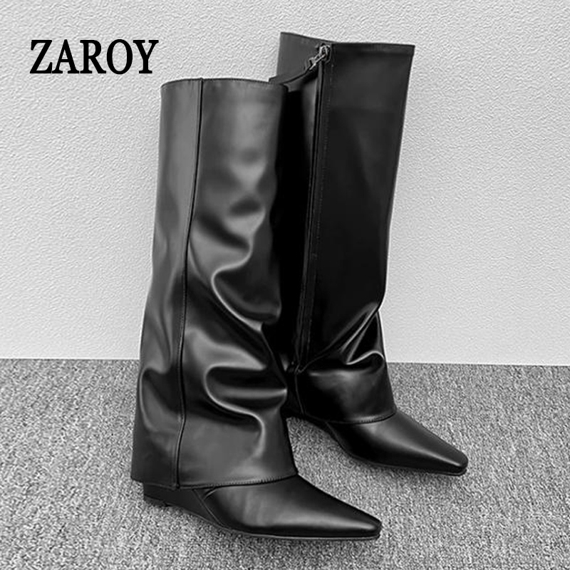 High Knee Heel Boots - Bottes hautes ZAROY en cuir PU