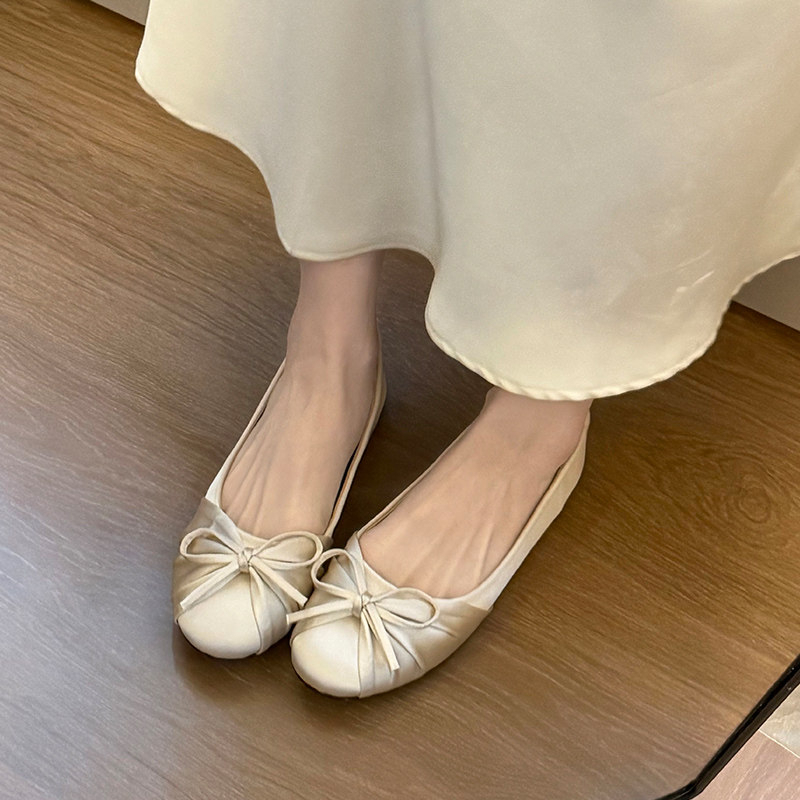 Women Shoes Loafers - Nouvelles Chaussures Plates à Nœud Papillon