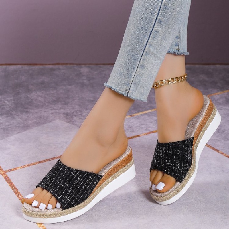 Espadrille Wedge Shoes - Sandales compensées pour femmes, mules à
