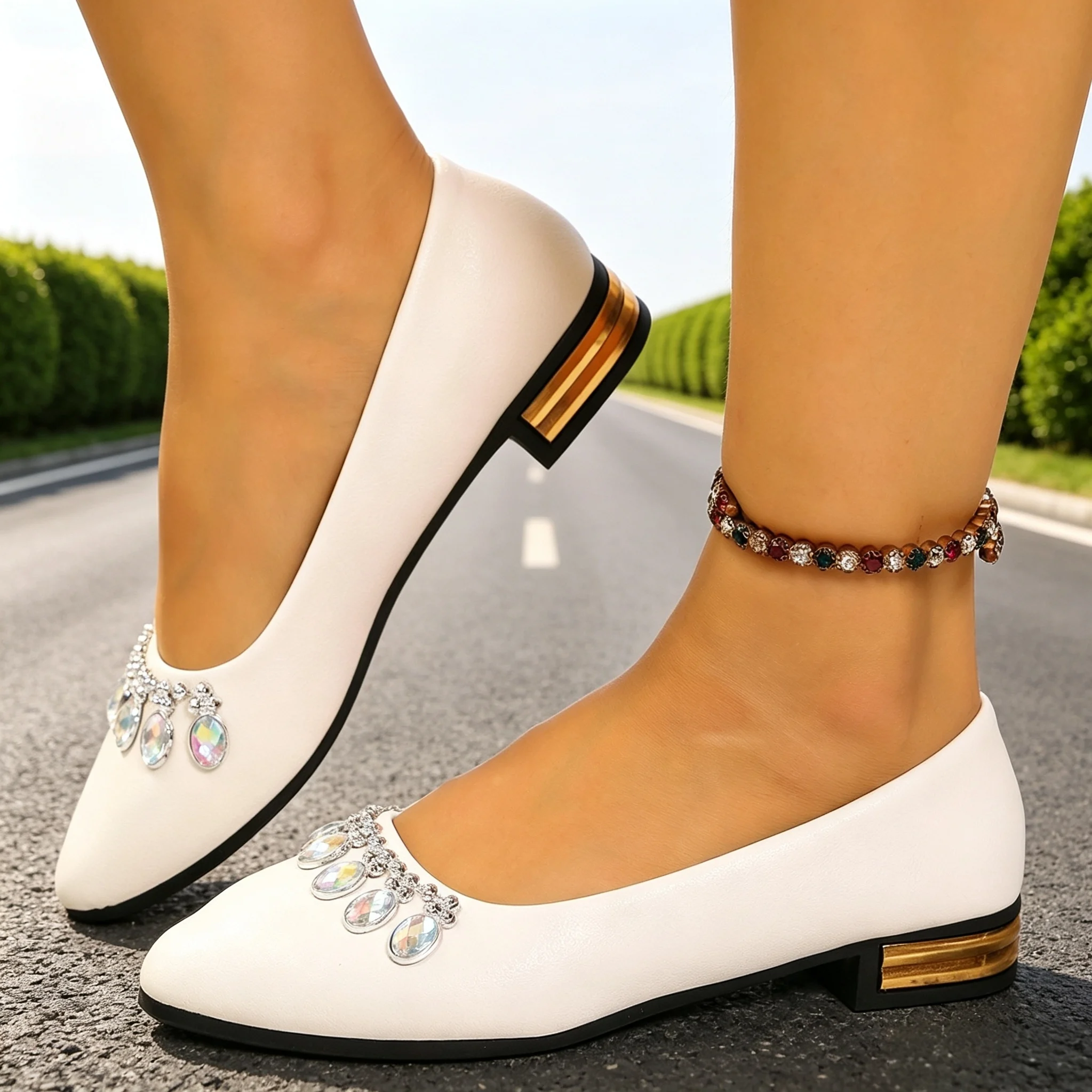 Women Shoes Loafers - Chaussures plates pour femmes à bout