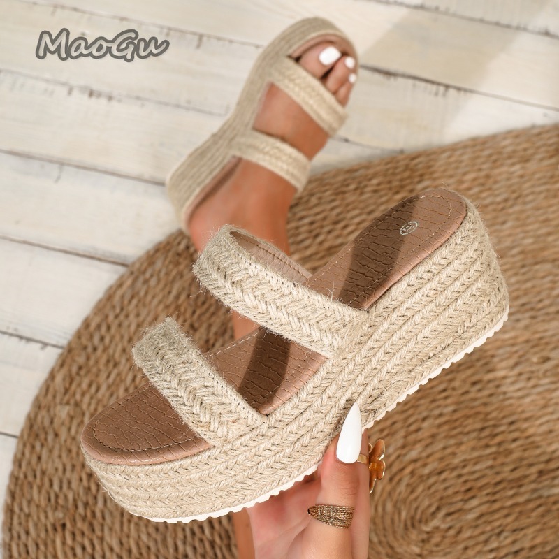 Sandales compensées tissées à  - Espadrille Wedge Shoes avis et prix