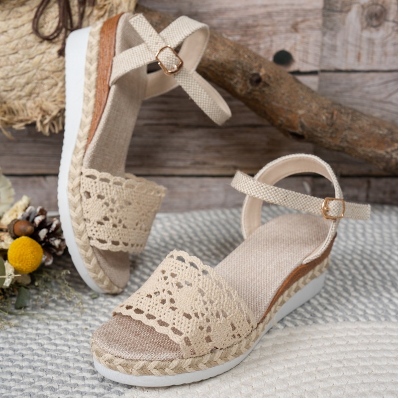 Sandales compensées en dentell - Espadrille Wedge Shoes avis et prix