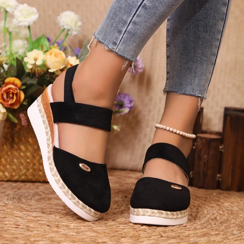 Sandales compensées fermées po - Espadrille Wedge Shoes avis et prix